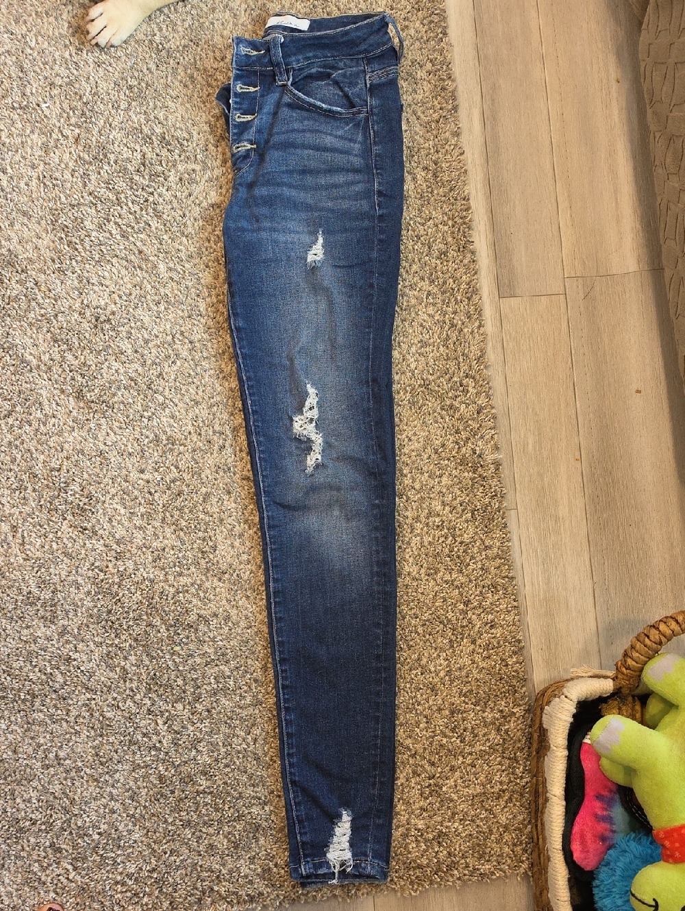 KanCan Dark Blue Distressed High-Rise Skinny Jeans